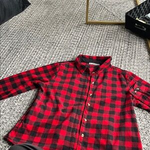 Lee Red and Black Buffalo Plaid Button-Down Shirt women